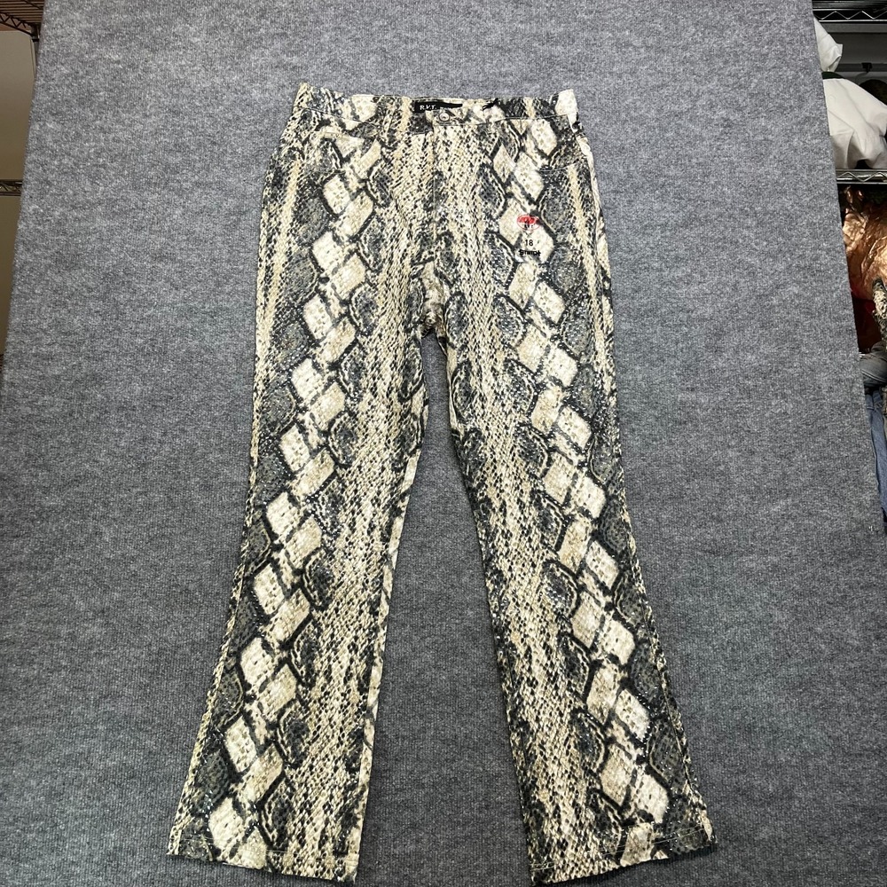 Revolt RVT Snake Skin Pants Women's 18 Animal Print Straight Leg - 34X31.5 NWT
